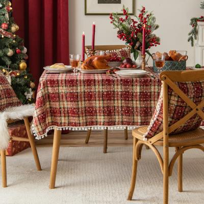 China Reusable 60 x 84 Polyester Party Christmas Checkered Printed Rectangular Tablecloth for Dining Table for sale