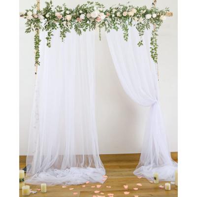 China OUTDOOR Stage HOME DECOR PARTY HOTEL WELDDING Tulle Backdrop Sheer White Curtains for Parties Wedding Events for sale