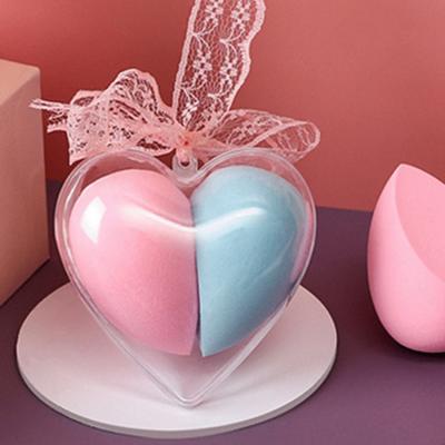 China Sponge Personalized Love Heart Shape Wash Wet And Dry Makeup Beauty Egg Face Non-latex Sponge Hydrophilic Blast Gift for sale