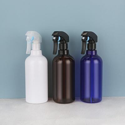 China 500ml Cosmetic DIY Cleansing Brown PLASTIC Trigger Spray For Pumping Stream Resistant Mist And Spray Gun Bottles for sale