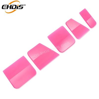 China Installing Film On Car Ehdis Vehicle Pink Rubber Soft Vinyl Wrapping Tool Protective Film Sticker PPF Squeegee Set for sale