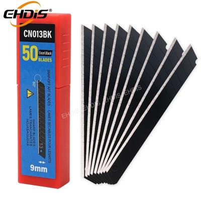 China 9Mm Carbon Deluxe Cutter Ehdis Utility Knife Blade 50 Packs for sale