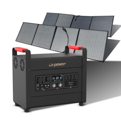 China China Best Type C 2000w Solar Panel System Lithium Power Station Solar Portable Generator For Home for sale