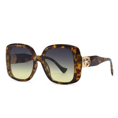 China PC Designer Sunglasses Famous Brand Square Frames Big Shape Sun Logo Sunglasses Lenses Custom Fashionable for sale