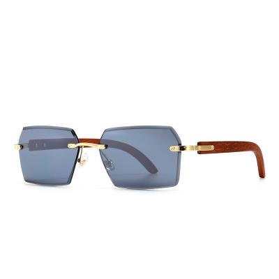 China Wholesale Rimless Sun Glass Rimless Vintage Frames Retro Hexagon Women Men Sunglasses for sale