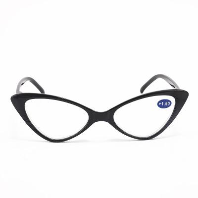 China PC Cat Eye Reading Glasses Women Optical Frames Black 2.0 Reading Glasses for sale