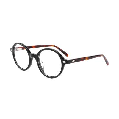 China Wholesale Classic Acetate Eyewear Round Classic Timeless Frames Flex Hinge Mens Womens Custom Logo Glasses for sale