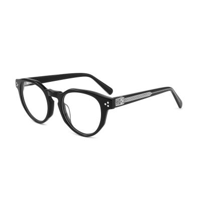 China Wholesale Classic Acetate Eyewear Oval Frames Flex Hinge Mens Womens Custom Logo Eyeglasses for sale