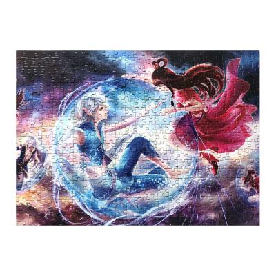 China Cartoon Toy High Quality Custom Puzzles Anime Printed Cardboard 500 Pieces Jigsaw Puzzle For Adults Brain for sale