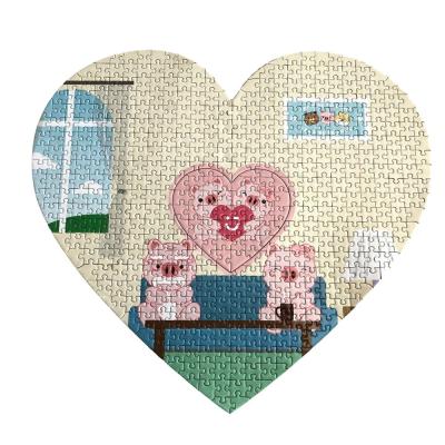 China DIY PLAY 500 Pieces Heart Puzzle Paper with Changeable Photo Function for Valentine Gifts for sale