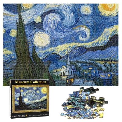 China High Quality DIY TOY Customized Design 1000 Pieces Gray Cardboard Jigsaw Puzzle Game For Adult for sale