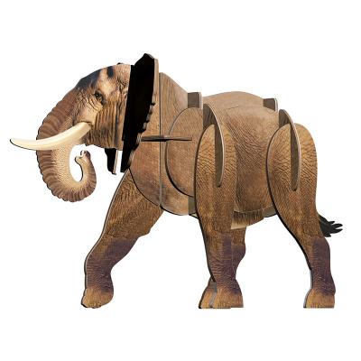 China Factory direct sale eco-friendly material animal elephant shaped children diy 3d educational toys assembled toy paper puzzles for sale