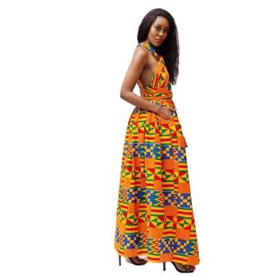 China Hot Selling Breathable Women's Maxi Dresses Fashion Embroidery Floral Print Women's Infinity African Dress for sale