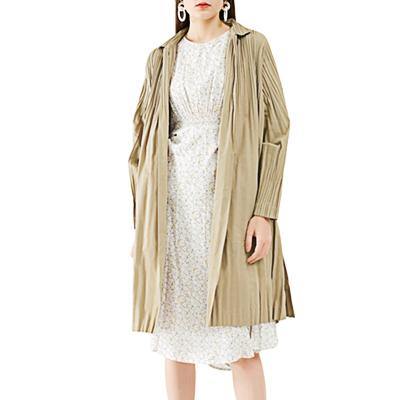 China Waterproof 2021 Autumn New Women 'S Straight Trench Coat Custom Plus Size Loose Mid Length Anorak for sale