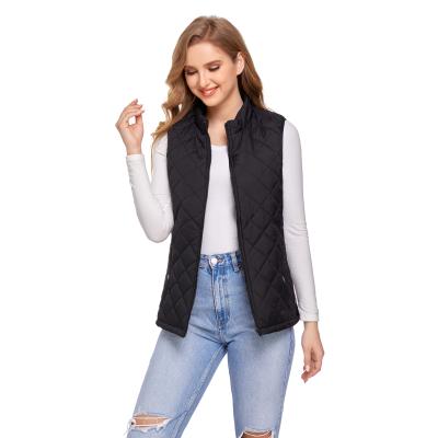 China 2021 Waterproof New Stand Collar Padded Lightweight Vest Women's Quilted Vest for sale