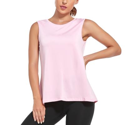 China Breathable Wholesale Elastic Fabric Sports Tops T Shirt Running Woman Athletic Vest for sale