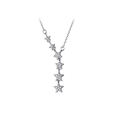 China Cute Women Six Point Star Bead Diamond Wing Necklace Graceful Pendant Jewelry for sale