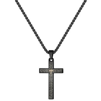 China Stainless Steel Devanagari Religion Men Woman CLASSIC Floating Cross Pendant Necklace for sale