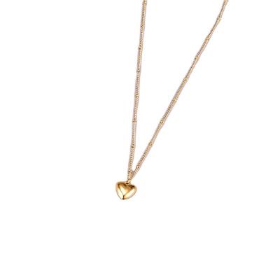 China Lovely Gold CLASSIC Simple Stainless Steel Girls Handmade Heart Shaped Pendant Necklace for sale