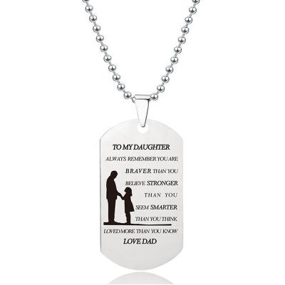 China CLASSIC Custom Cheap Thanksgiving Father Chain Pendant Mother Necklace Stainless Steel for sale