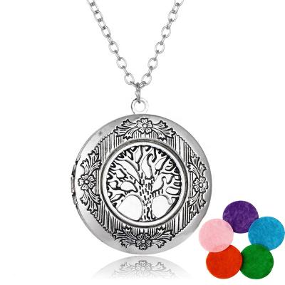 China Tree of Life Aromatherapy Pendant Necklace Diffuser Essential Oil Diffuser Necklace for sale