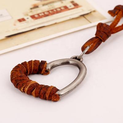 China Boho Leather Rope Necklace Couples Leather Boho Necklace Leather Necklace for sale