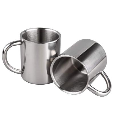 China Sustainable double wall stainless steel insulated cup mug with handle. for sale