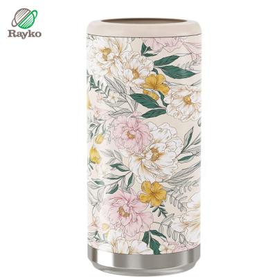 China Fashionable Printing Business Custom Can Cooler Stainless Steel With Double Wall Bpa Free for sale