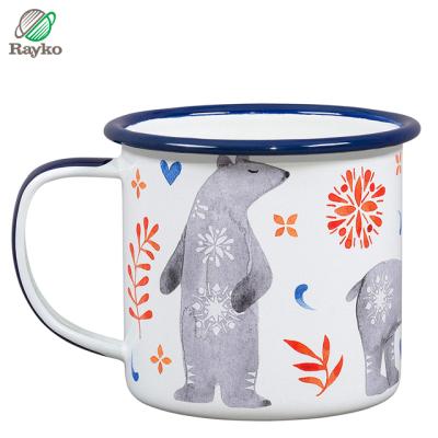 China Business Enamel Eco-Friendly Mug With Handle Bpa Free Material Great For Outdoor Party Camping for sale