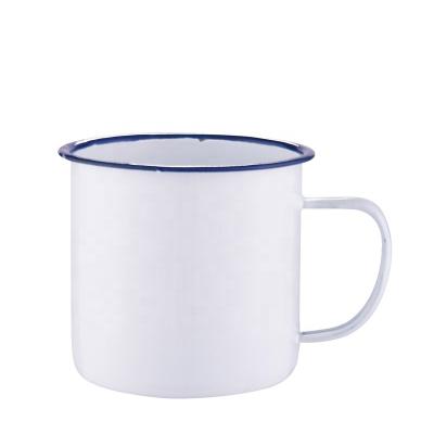 China Sustainable Enamel Camping Coffee Mug (15 oz) | Large size | Perfect for coffee, tea, beer, wine, oatmeal, or soup for sale