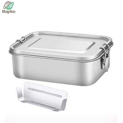 China Sustainable lunch box single wall stainless steel all-steel accessories got deviders inside, 800/1200/1400ML capacity for sale