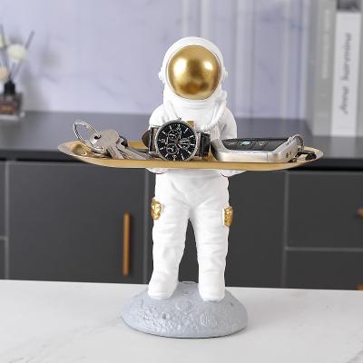 China Europe Astronaut Nordic Creative Figurine Door Key Storage Tray Desktop Ornaments Home Living Decorative Room Decorations for sale