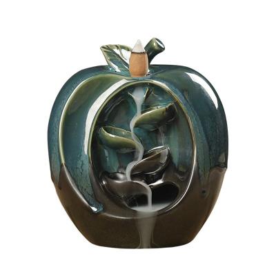 China Incense Backflow Censer Apple Pear Shape Waterfall Porcelain Chinese Incense Holder For Home Decor Aromatherapy Relaxation Gift for sale