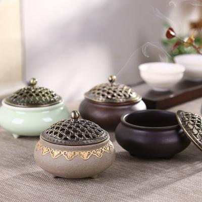 China Chinese Incense Censer Porcelain Coil Ceramic Incense Holder For Meditation Worms Release Relaxation Home Accessories for sale