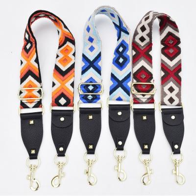 China Bright Color New Vintage Fabric 50mm Woven Cotton Canvas Bag Strap Replacement For Handbags for sale