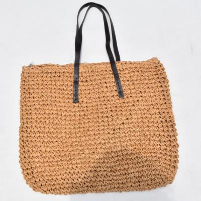 China Fashion Straw Summer Beach Sea Tote Handbag Rattan Shoulder Bag Straw Beach Bags Woven for sale