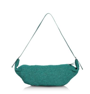 China Women Straw Handmade Fashion Summer Braided Hand Knit Shoulder Bag for sale