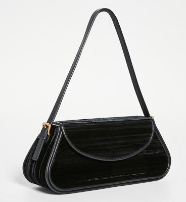 China Fashion Custom Made Velvet Suede Cloth Shoulder Bag Women Clamshell Velvet Handbags for sale