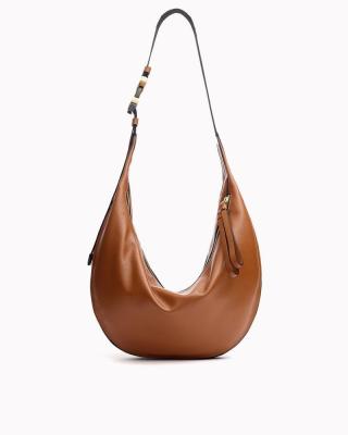 China Lady Retro Women Soft Shiny PU Leather Fashion Nappa Single Tramp Armpit Bag for sale