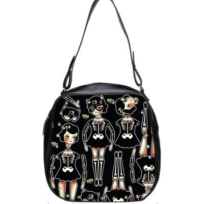 China ENGLAND STYLE Ladies Beauty Designer Cartoon Skull Printed Shoulder Bag for sale