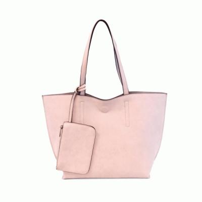 China Fashion PU Reversible Women Double Sided Tote Bag Leather Compound Bag for sale