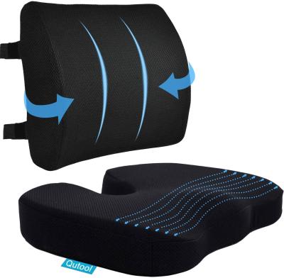 China Wholesale Anti-Apnea Tailbone Memory Foam Cushion Back Pain Relief Tailbone Pain Back Support Lumbar Support Pillow Set for sale