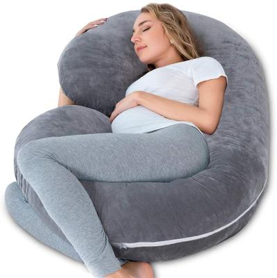 China Amazon Hot Selling Anti-Static C Shaped Comfortable Soft Back Support Pregnancy Pillow for sale