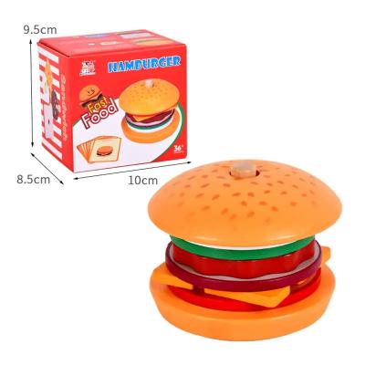 China High Quality Early Education Kids Burger Sandwich Stacking Blocks Play Wooden Room Kitchen Educational Toys for sale