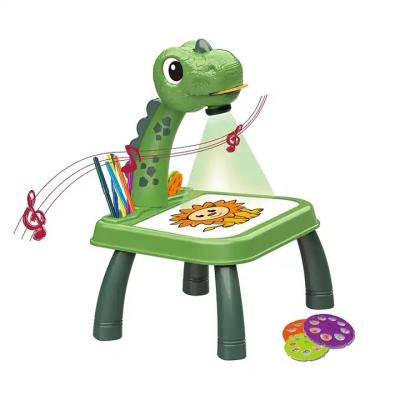 China Kids Drawing Writing Education Children Educational Projection Drawing Machine Toy Learning Tabletop Dinosaur Painting Projector Toys with Sounds for sale