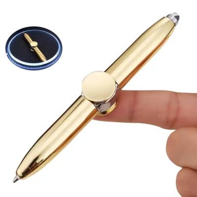 China Children's toys hand spinning pen creative spinning mod led metal fidget spinner pen with light for sale