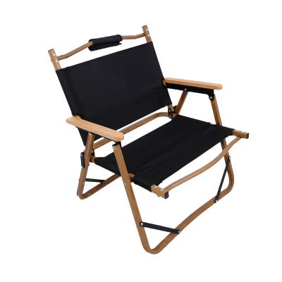 China Comfort Foldable High Quality Beach Metal Frame Portable Picnic Furniture Chair With Wood Grain for sale