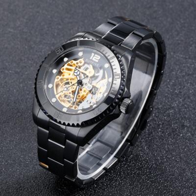 China Luxury Custom Automatic Movement Black Low MOQ Sapphire Glass Dive Date Frame Stainless Steel design Men Mechanical Watch for sale