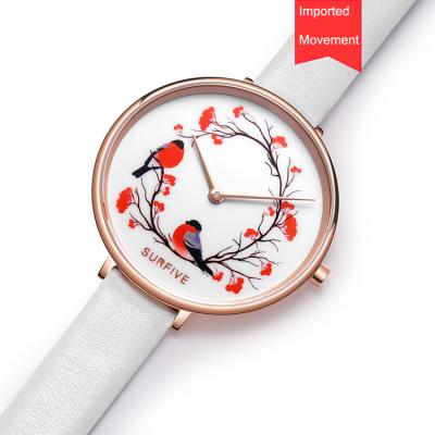 China Wholesale Classic Style Flower dial Branded Women Stainless Steel Sapphire Glass Wrist Watch for sale