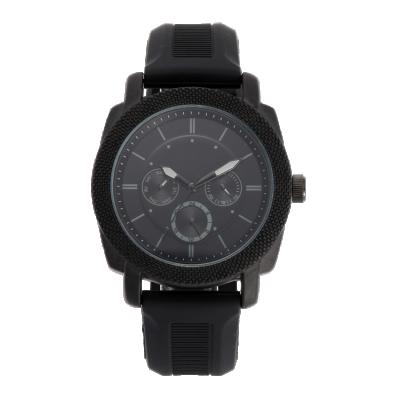 China custom modern original metal wristwatch private pu leather wrist strap black quartz own design classic alloy gift watch men Te koop